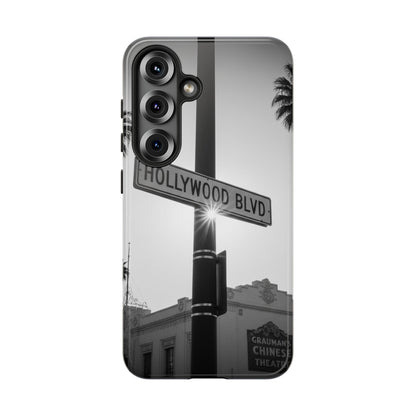 Hollywood Blvd Phone Case | Vintage Los Angeles Street Sign | Black & White LA Aesthetic