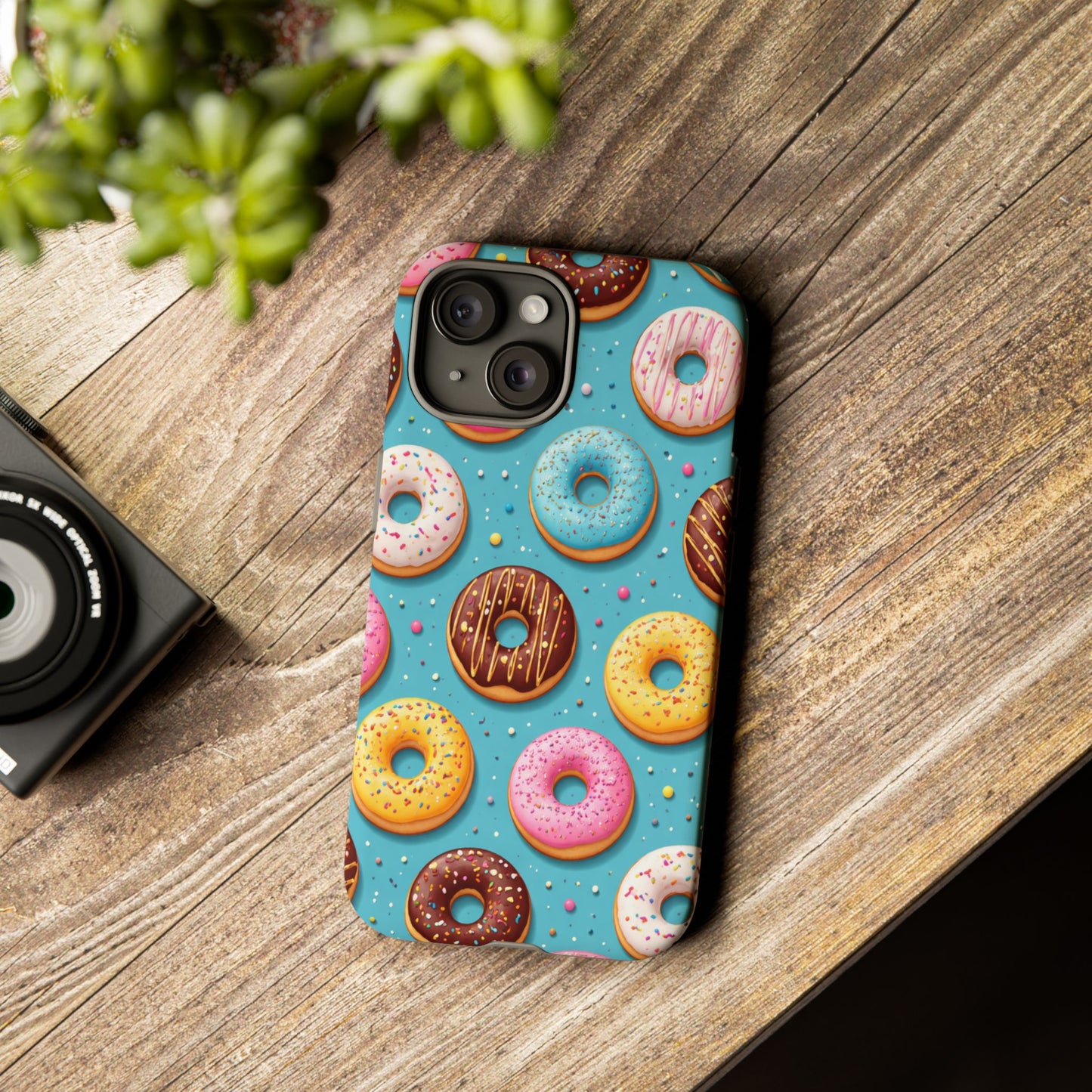 Cute Donut Pattern Phone Case – Colorful Sprinkles Dessert Design for Iphone, Samsung Galaxy and Pixel