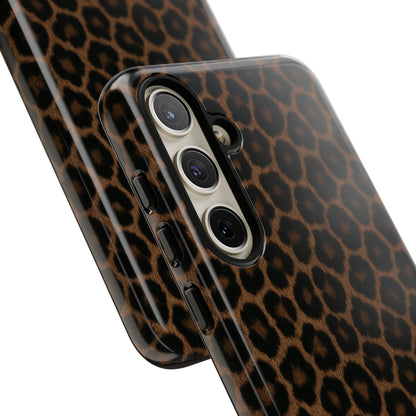 Brown Leopard Print Phone Case | Classic Animal Print Aesthetic Tough Protective Case
