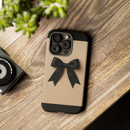 Black Bow Phone Case | Elegant Coquette Bow Design | Chic Neutral Tough Case for iPhone & Samsung