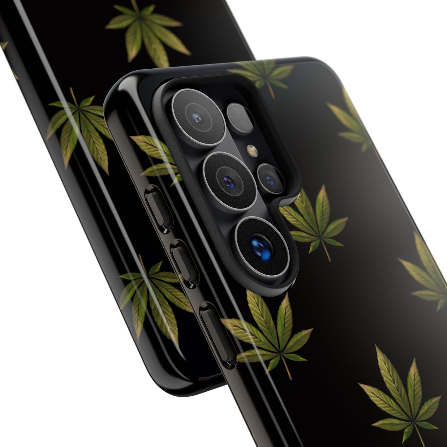Cannabis Leaf Phone Case Green Weed Leaf Pattern Tough Protective Cover