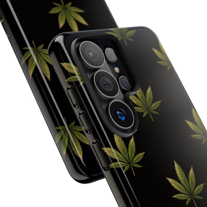 Cannabis Leaf Phone Case Green Weed Leaf Pattern Tough Protective Cover