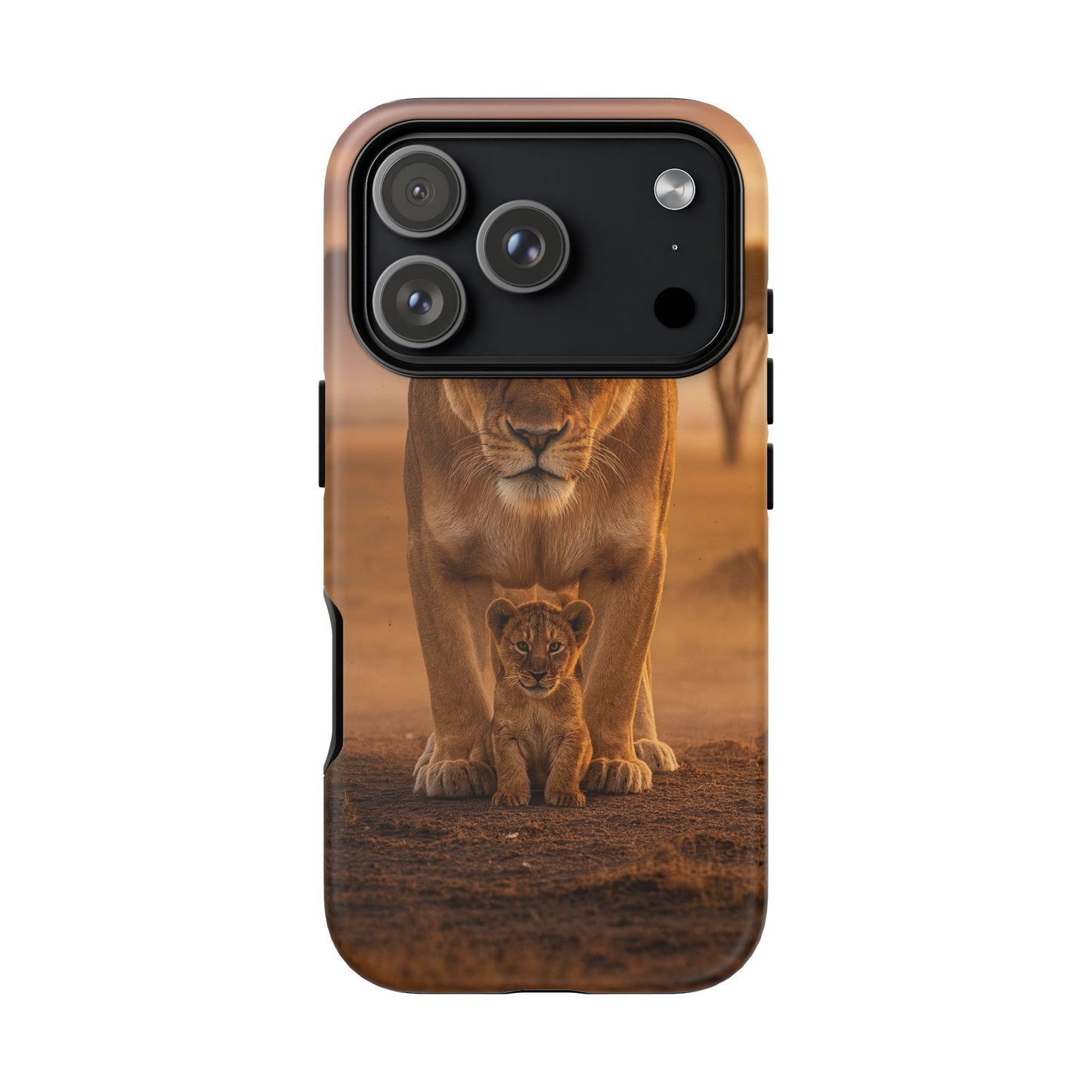 Lioness & Cub Phone Case | Safari Wildlife Tough Case for iPhone & Samsung