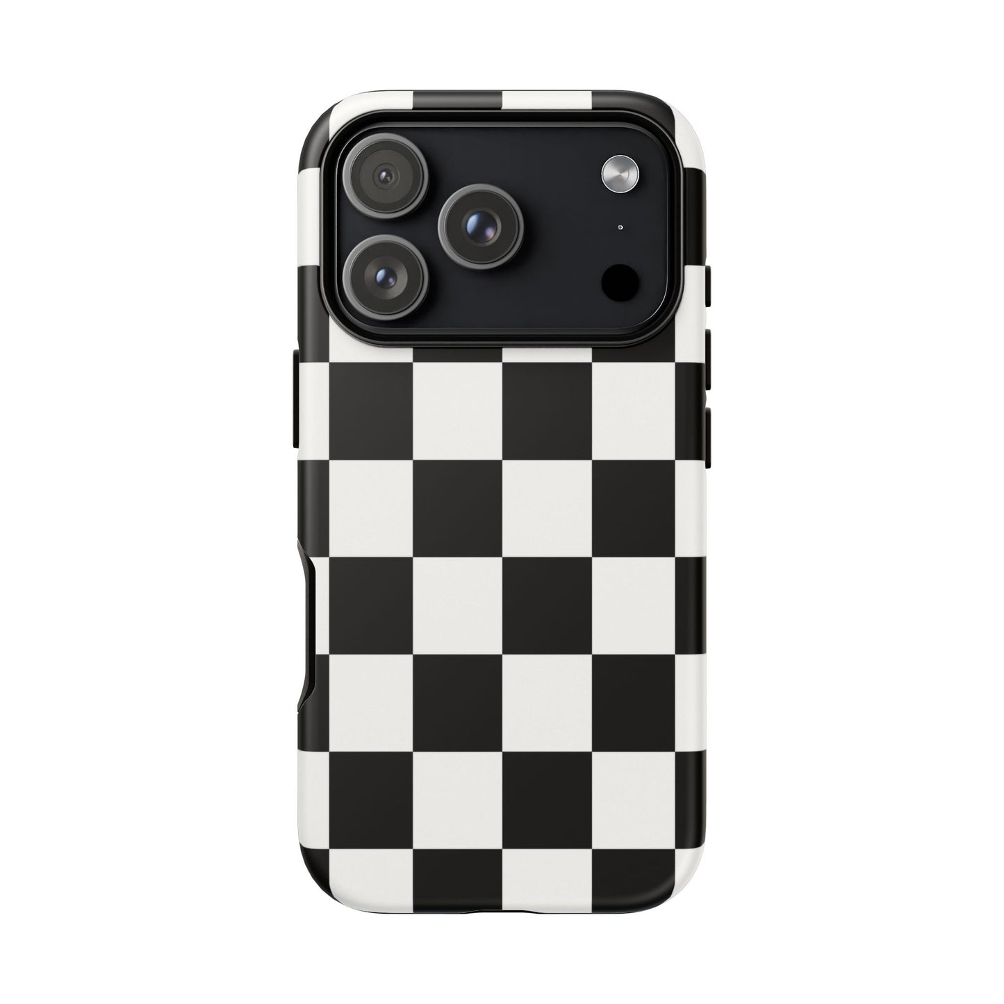 Black & White Checkerboard Phone Case – Classic Aesthetic Tough Protective Case for Iphone, Samsung Galaxy and Pixel