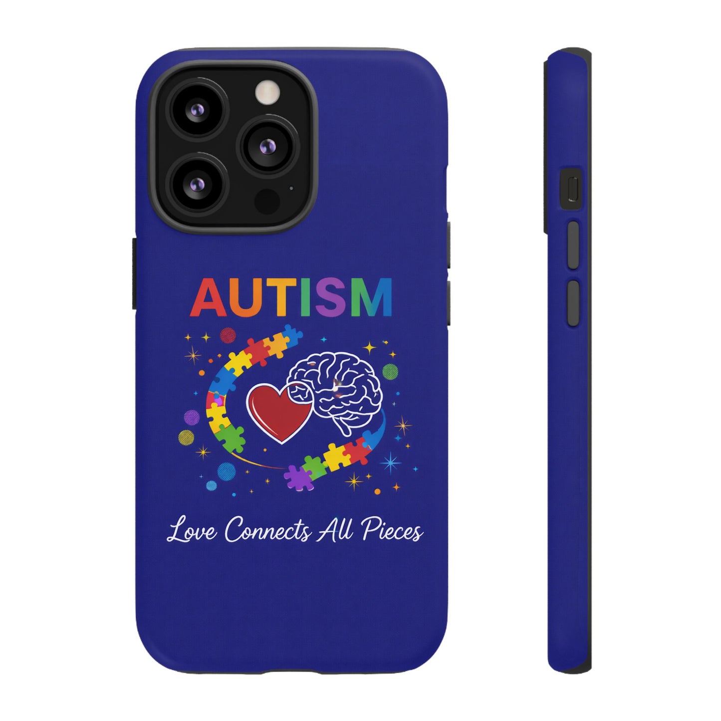 Autism Awareness Tough Case – "Love Connects All Pieces" Phone Case for Iphone, Samsung Galaxy and Pixel