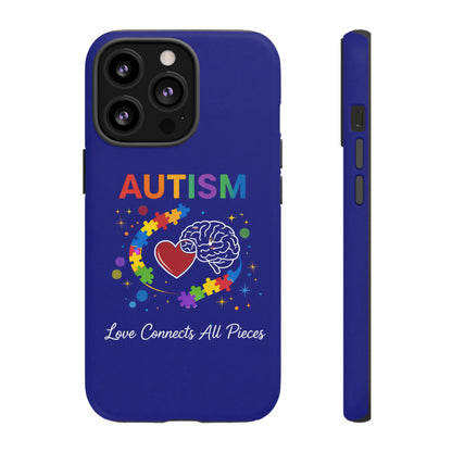 Autism Awareness Tough Case – "Love Connects All Pieces" Phone Case for Iphone, Samsung Galaxy and Pixel