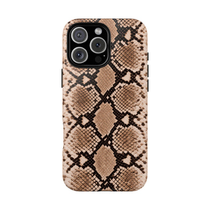 Snake Print Phone Case – Brown Python Pattern Slim Protective Cover for Iphone, Samsung Galaxy and Pixel