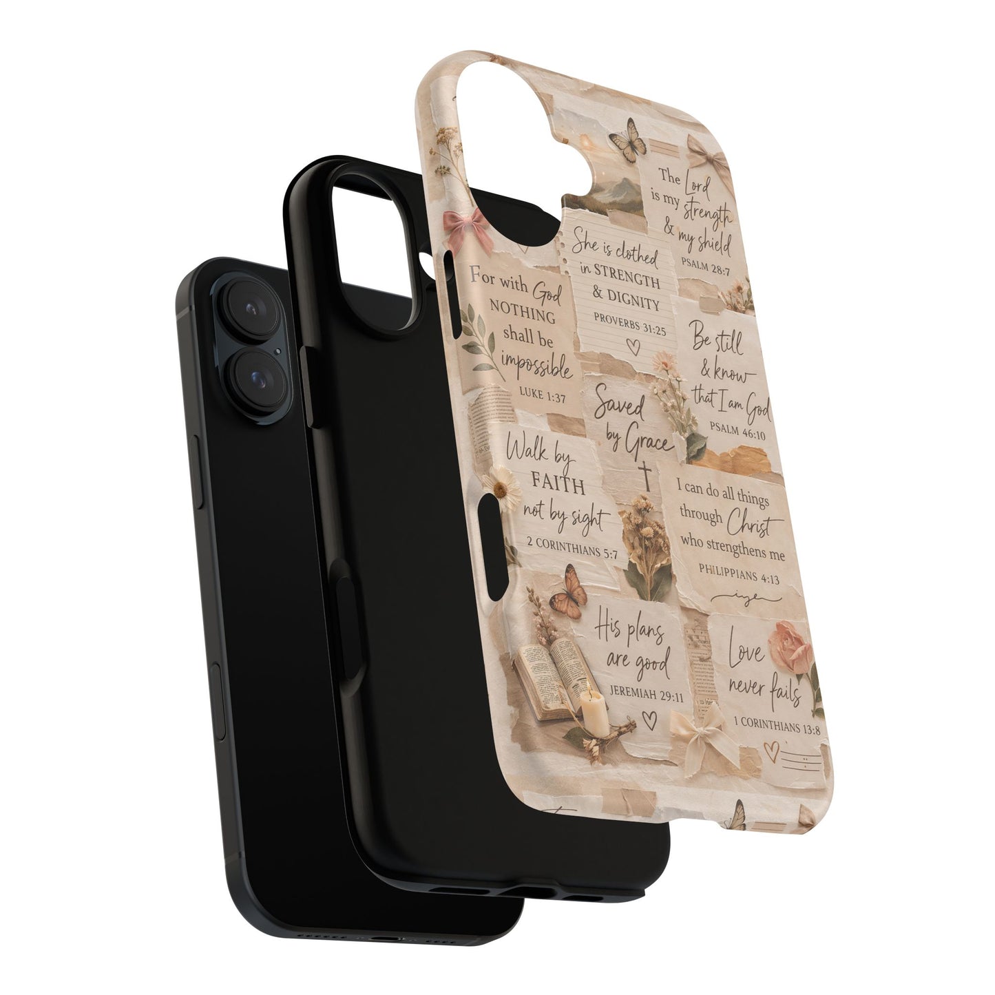 Christian Bible Verse Phone Case | Faith Scripture Aesthetic Floral Christian Case