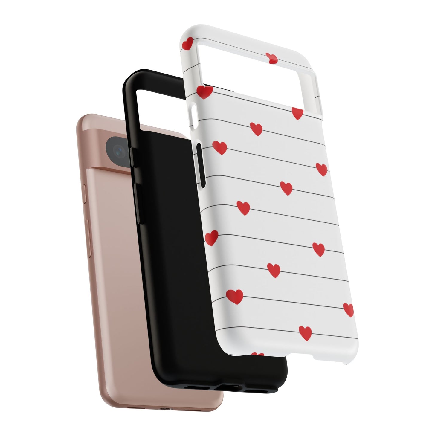 Red Heart Stripe iPhone Case | Tough Shockproof Love Aesthetic Cover