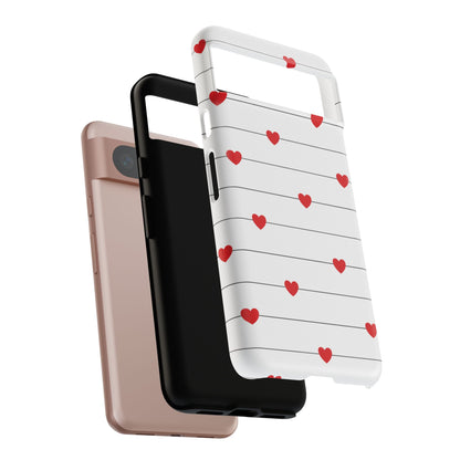 Red Heart Stripe iPhone Case | Tough Shockproof Love Aesthetic Cover