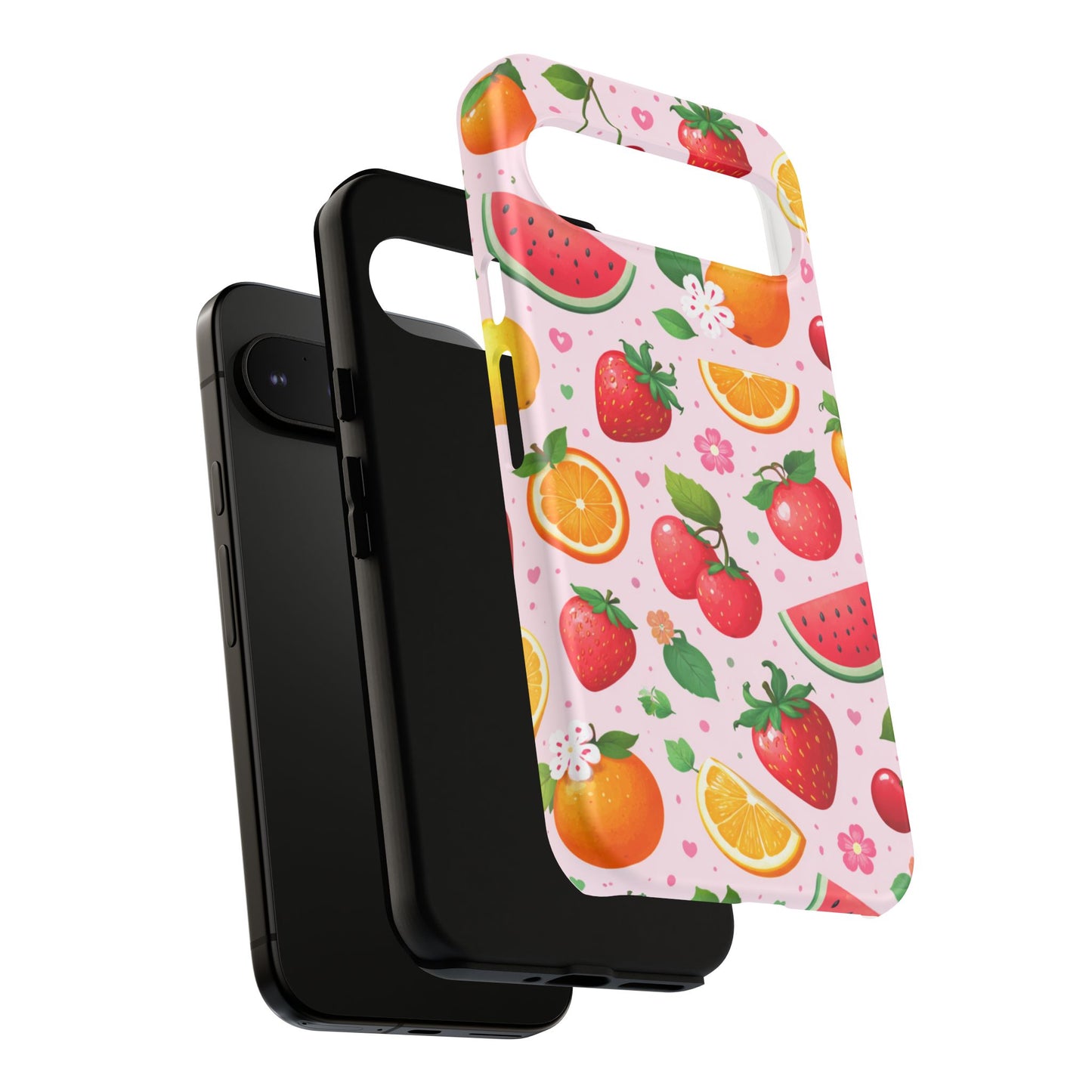 Fruit Phone Case – Tough Shockproof, Strawberry Cherry Citrus Summer Design for Iphone, Samsung Galaxy and Pixel