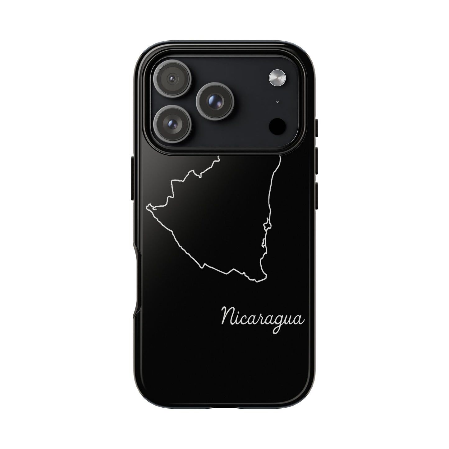 Nicaragua Outline Phone Case – Minimal Country Map Tough Case (iPhone, Samsung, Pixel)
