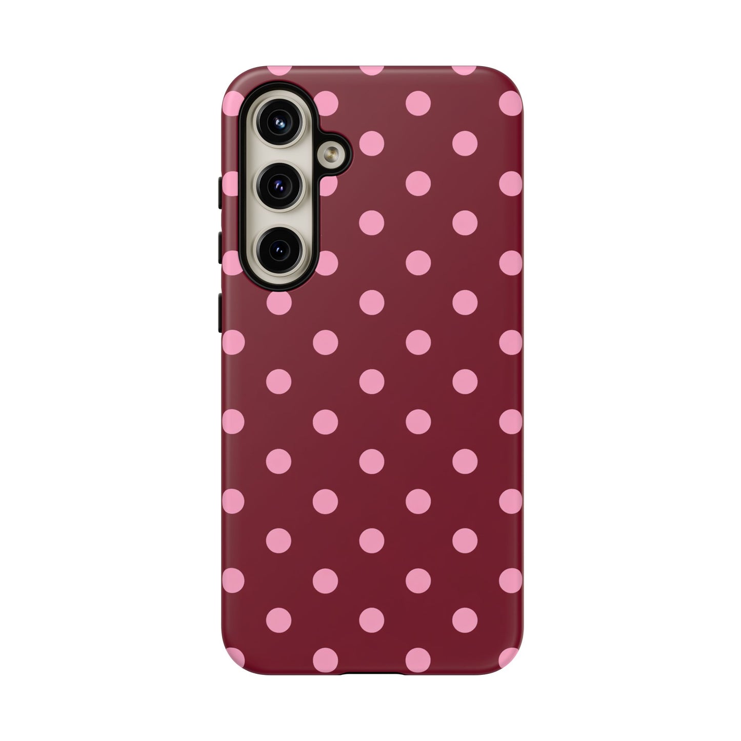 Pink Polka Dot Phone Case – Cute Aesthetic Tough Protective Phone Cover for Iphone, Samsung Galaxy and Pixel