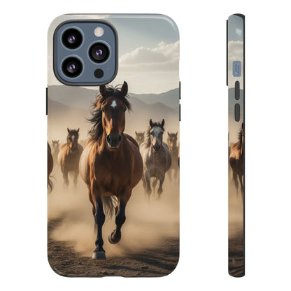 Running Horses Phone Case | Wild Mustang Herd Tough Protective Cover