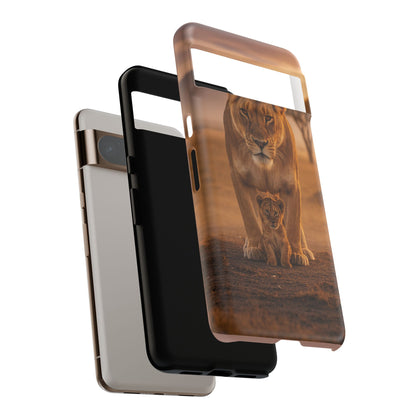 Lioness & Cub Phone Case | Safari Wildlife Tough Case for iPhone & Samsung