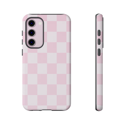 Pink Checkerboard Phone Case | Aesthetic Tough Protective Case