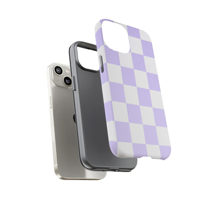 Lavender Checkerboard Phone Case | Pastel Aesthetic Checkered iPhone & Samsung Tough Case
