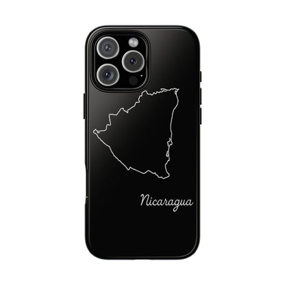 Nicaragua Outline Phone Case – Minimal Country Map Tough Case (iPhone, Samsung, Pixel)