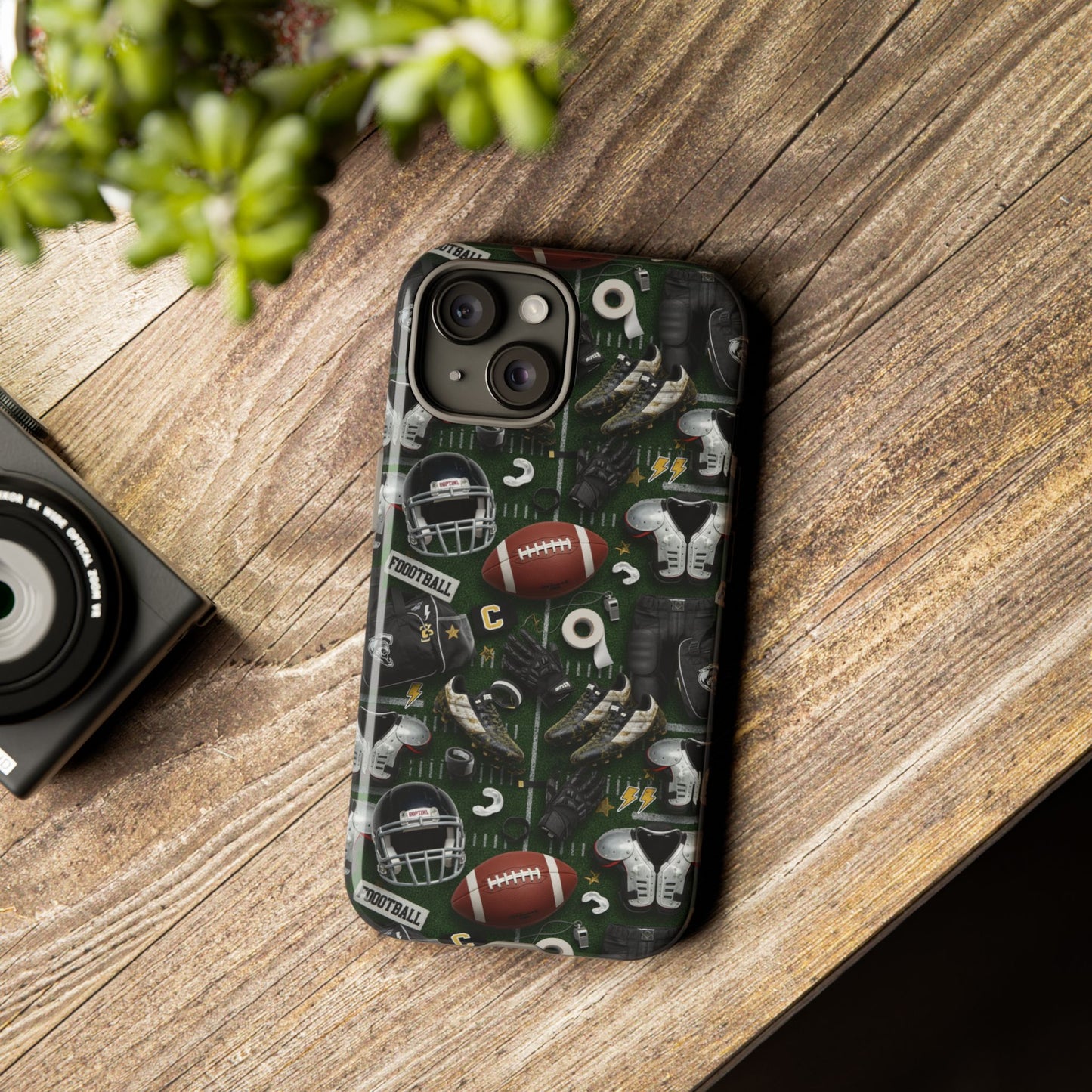 Football Pattern Phone Case – Sports Fan Tough Protective Game Day Case
