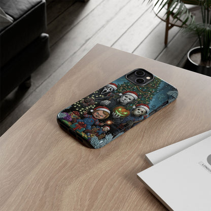 Christmas Horror Phone Case – Festive Slasher Collage Tough Case (iPhone, Samsung, Pixel)
