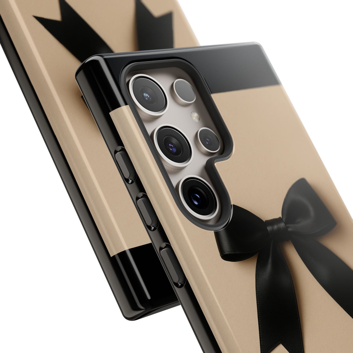 Black Bow Phone Case | Elegant Coquette Bow Design | Chic Neutral Tough Case for iPhone & Samsung