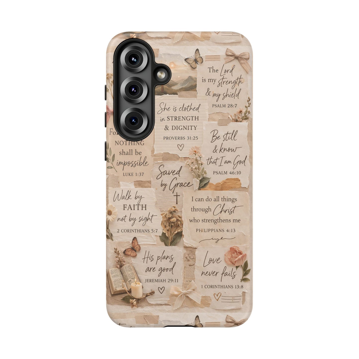 Christian Bible Verse Phone Case | Faith Scripture Aesthetic Floral Christian Case