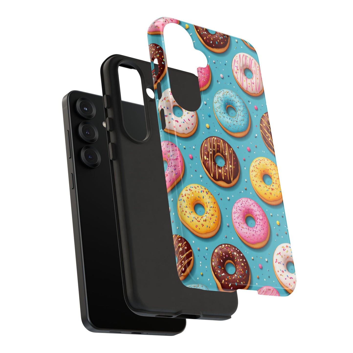 Cute Donut Pattern Phone Case – Colorful Sprinkles Dessert Design for Iphone, Samsung Galaxy and Pixel