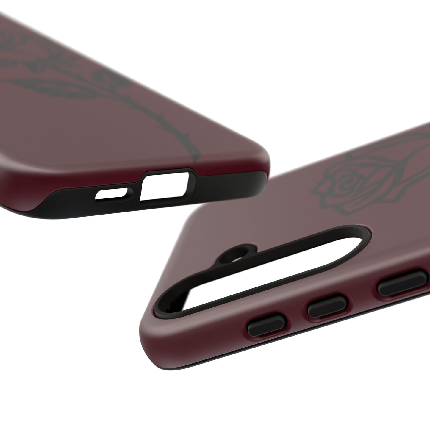 Black Rose Burgundy iPhone Case | Dark Aesthetic Shockproof Protective Cover
