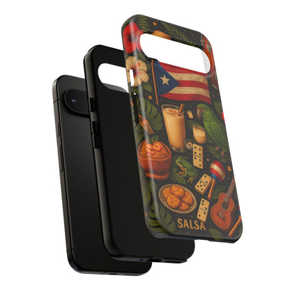 Puerto Rican Culture Phone Case | Boricua Icons Caribbean Aesthetic Tough Protective Case
