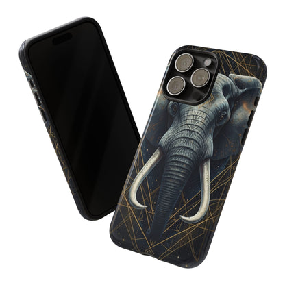 Elephant Mandala Phone Case – Black and Gold Spiritual Elephant Tough Protective Case
