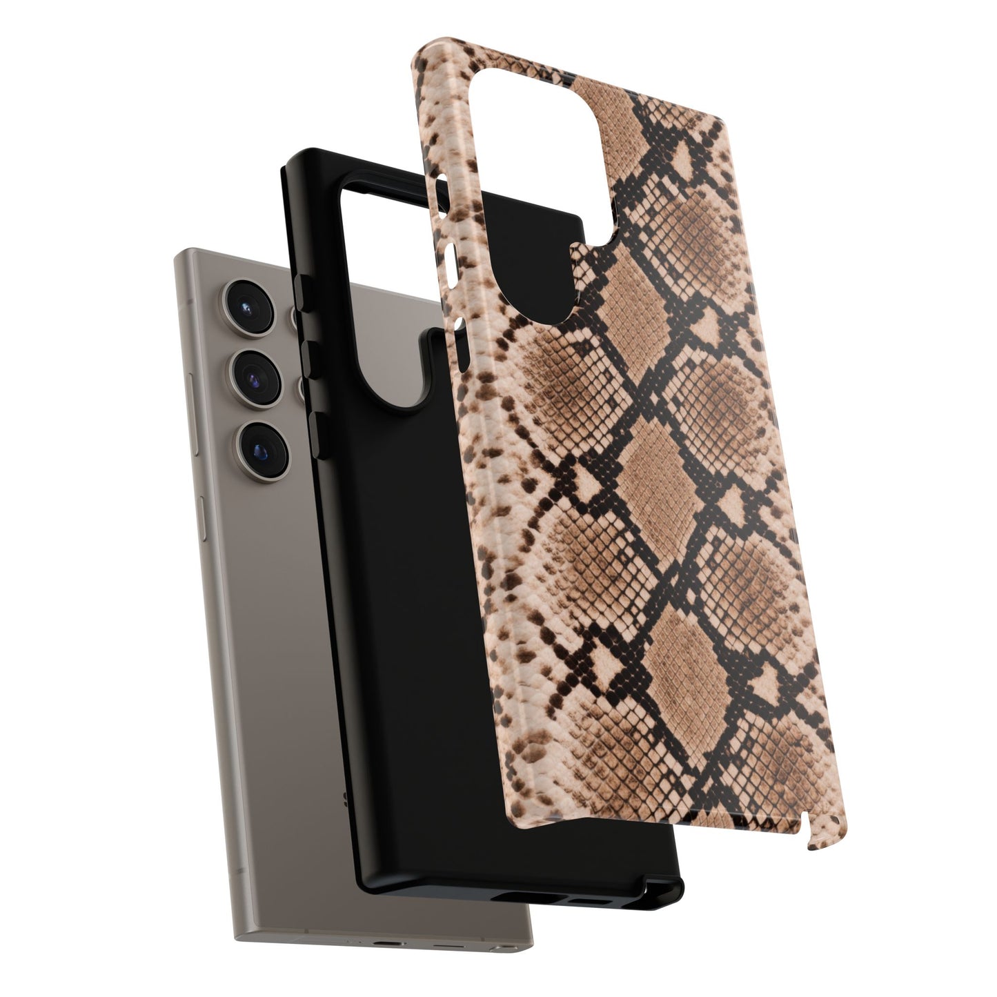 Snake Print Phone Case – Brown Python Pattern Slim Protective Cover for Iphone, Samsung Galaxy and Pixel