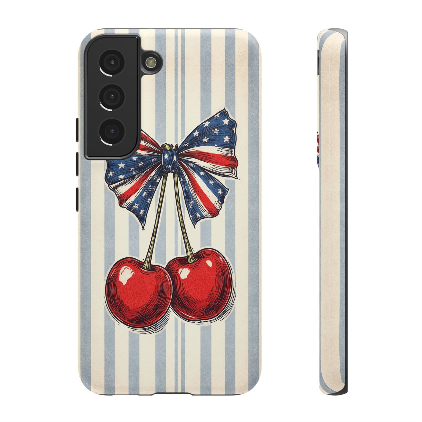 Patriotic Cherry Phone Case Americana Coquette Aesthetic iPhone Samsung