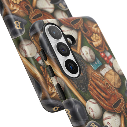 Baseball Gear Collage Phone Case – Vintage Baseball Equipment Sports Tough Case