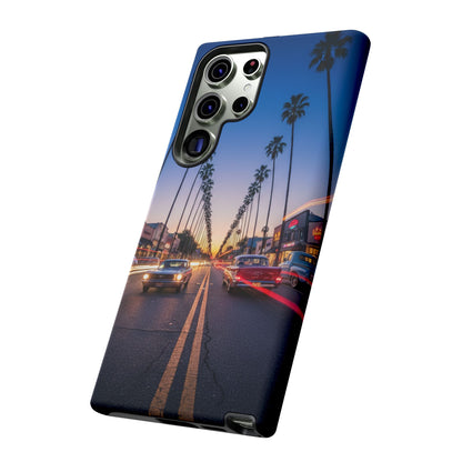 LA Sunset Boulevard Phone Case | Palm Tree Sunset Aesthetic | City Night Tough Case