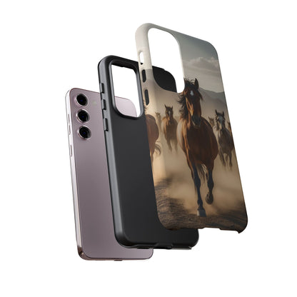 Running Horses Phone Case | Wild Mustang Herd Tough Protective Cover