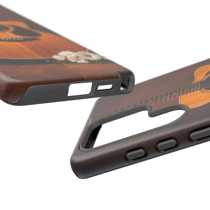 Acoustic Guitar Daisy Phone Case | Rustic Music Lover Tough Cover