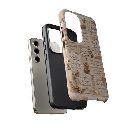 Christian Bible Verse Phone Case | Faith Scripture Aesthetic Floral Christian Case