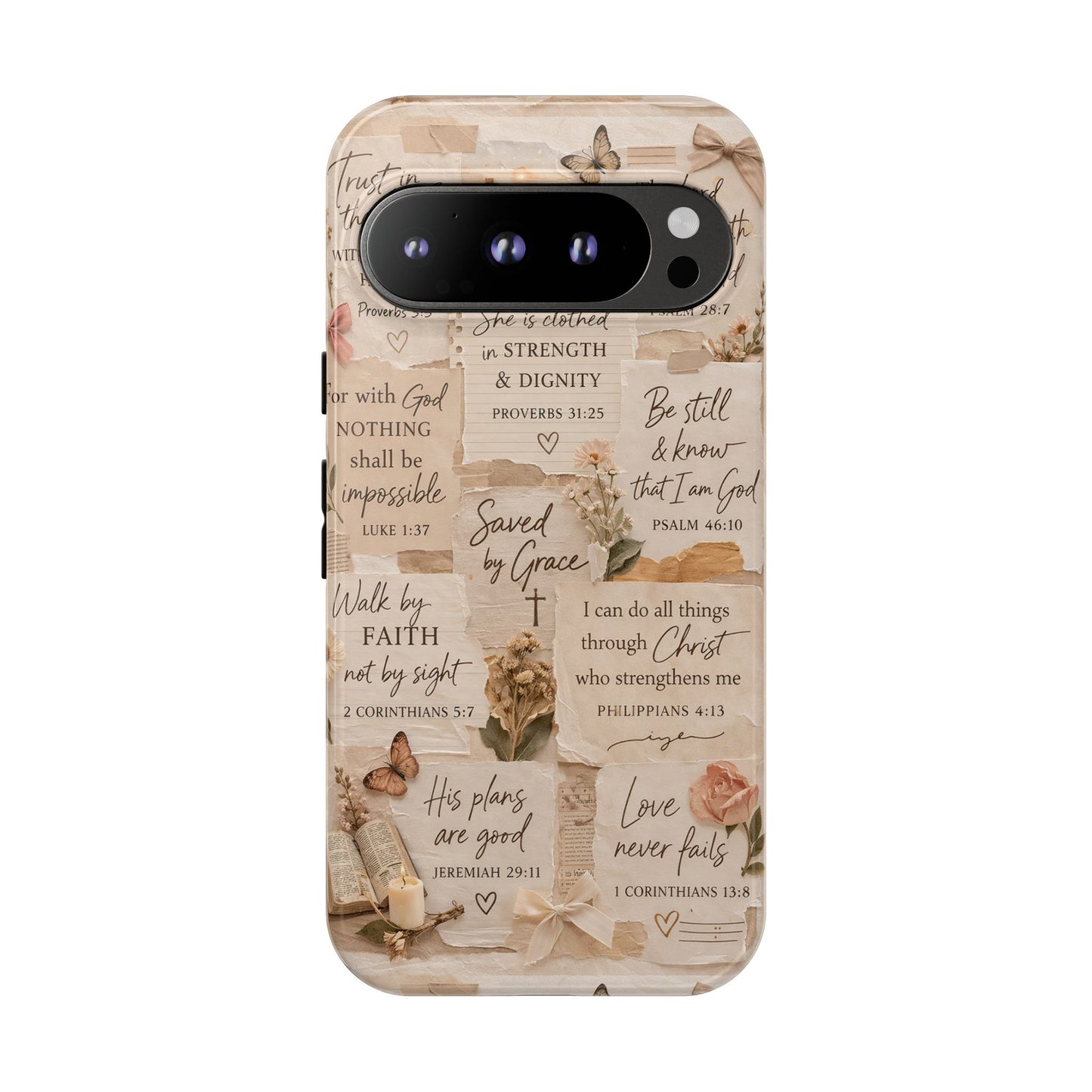 Christian Bible Verse Phone Case | Faith Scripture Aesthetic Floral Christian Case