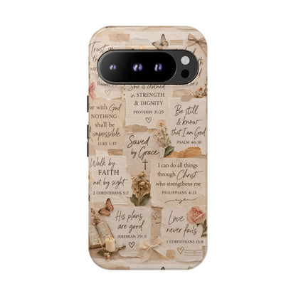Christian Bible Verse Phone Case | Faith Scripture Aesthetic Floral Christian Case