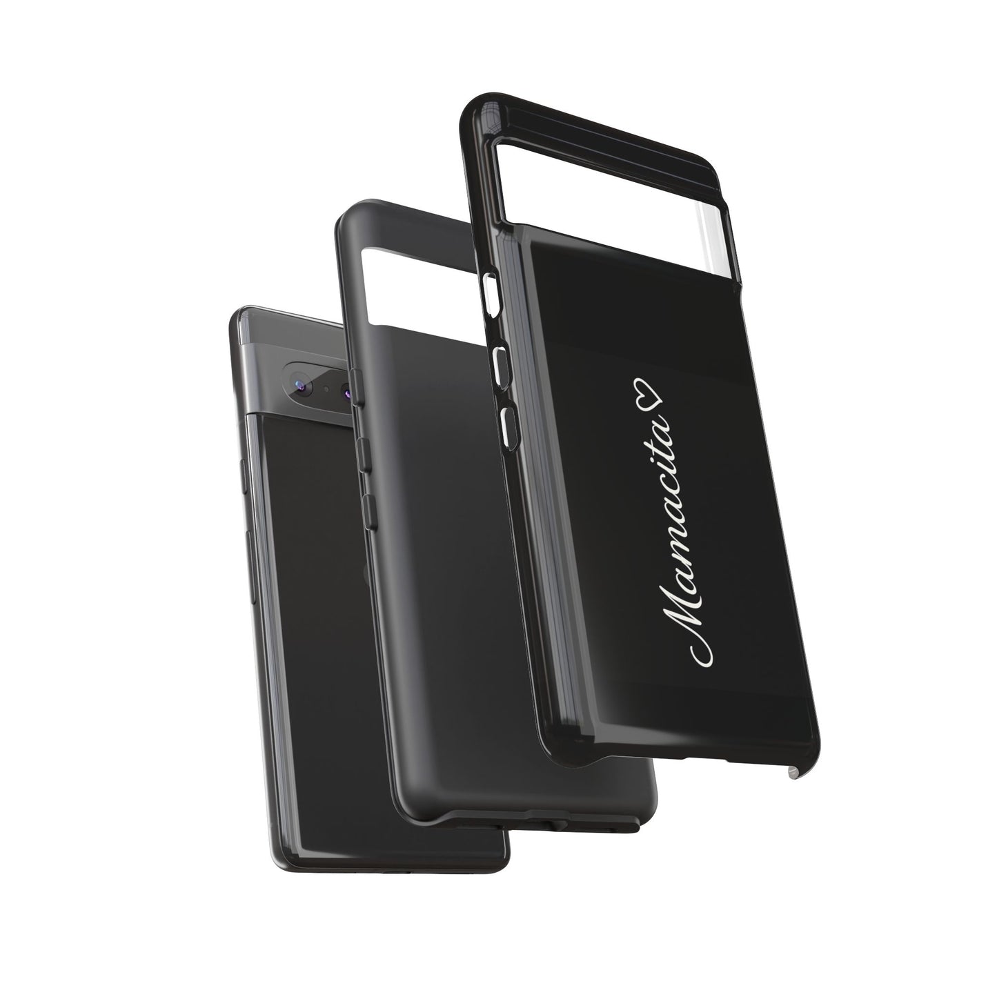 Mamacita Script Phone Case | Minimal Black Tough Case | Sleek Aesthetic Cover