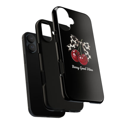 Cherry Cow Print Phone Case | Coquette Bow Aesthetic iPhone & Samsung Tough Case