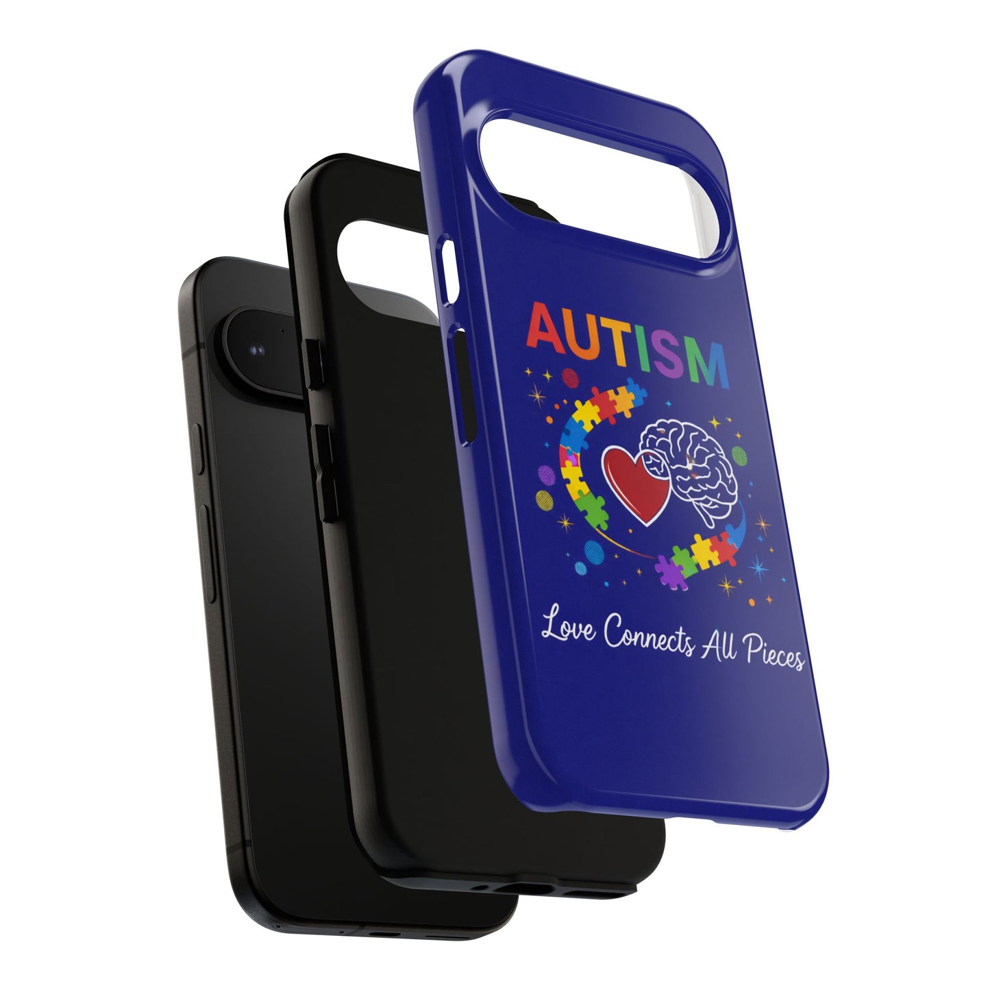 Autism Awareness Tough Case – "Love Connects All Pieces" Phone Case for Iphone, Samsung Galaxy and Pixel