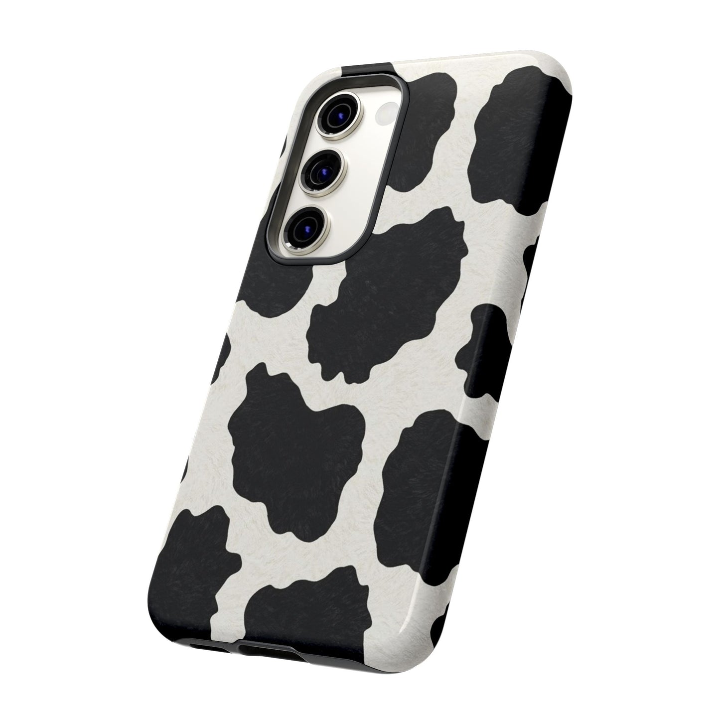 Black & White Cow Print Phone Case | Aesthetic Tough Protective Case