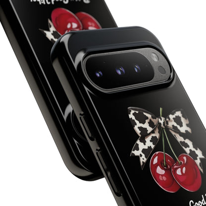 Cherry Cow Print Phone Case | Coquette Bow Aesthetic | Tough Protective Case