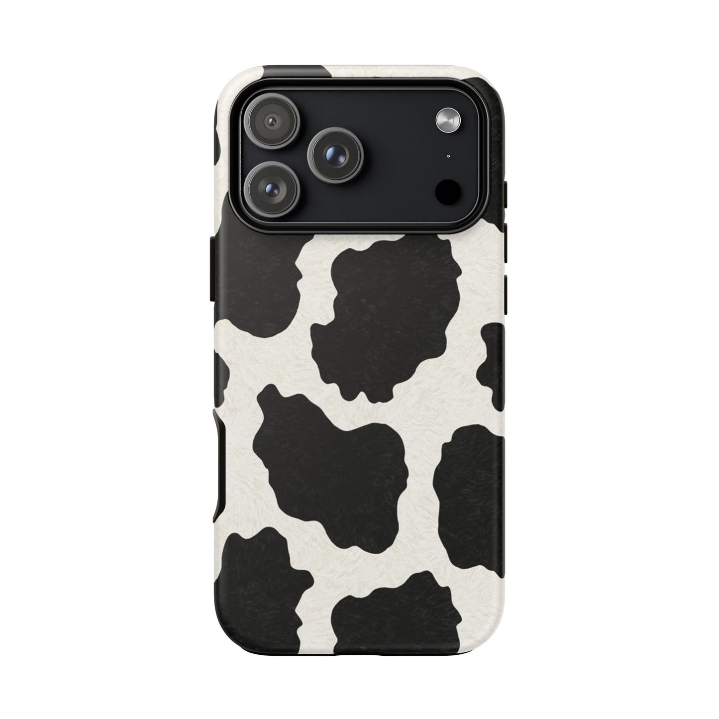 Black & White Cow Print Phone Case | Western Aesthetic iPhone & Samsung Tough Case