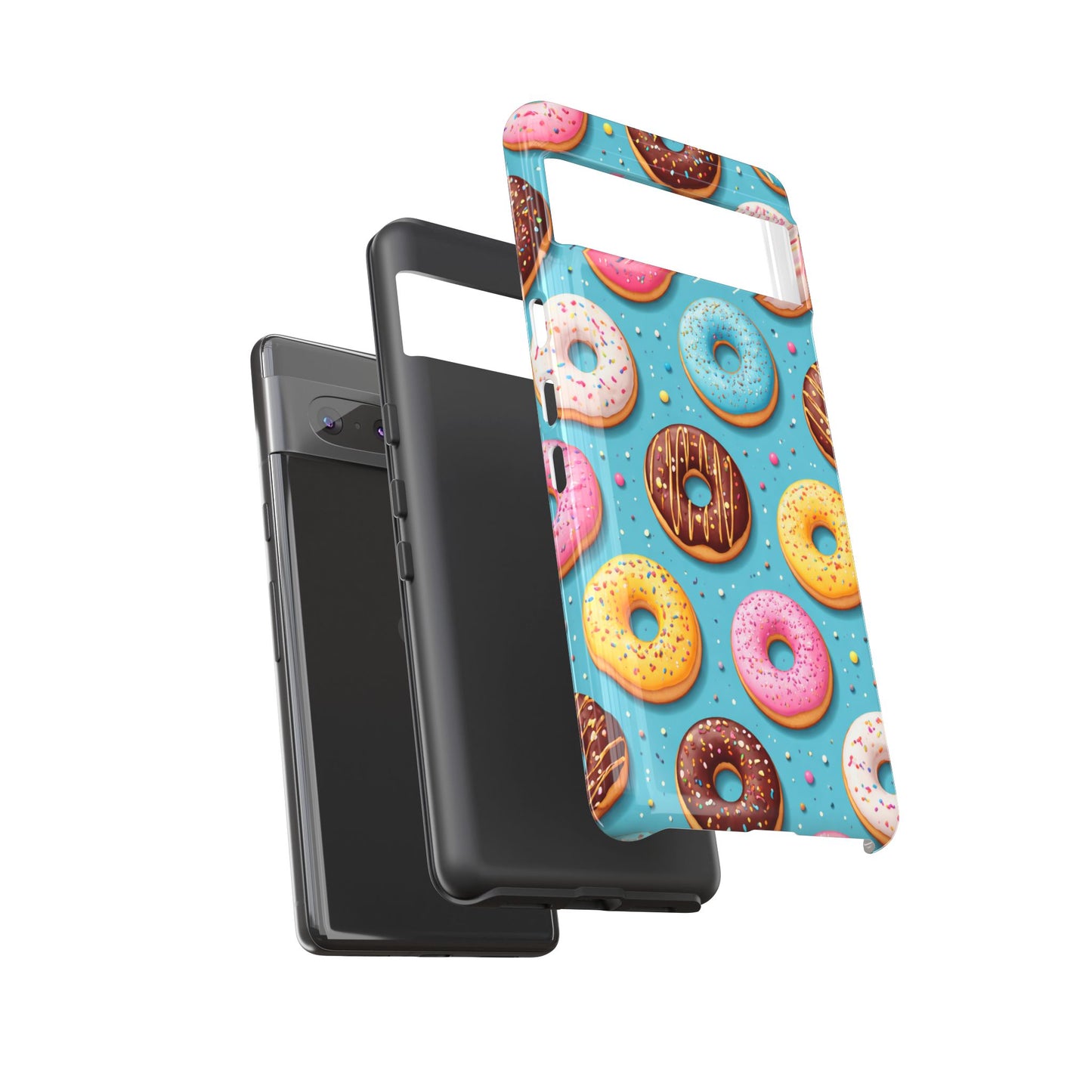 Cute Donut Pattern Phone Case – Colorful Sprinkles Dessert Design for Iphone, Samsung Galaxy and Pixel