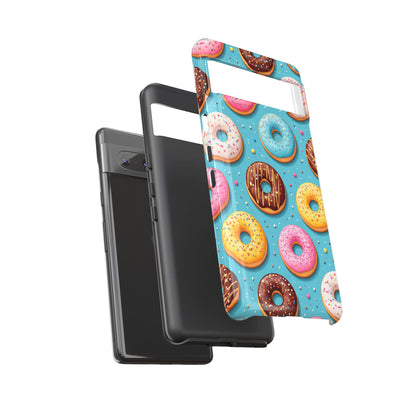 Cute Donut Pattern Phone Case – Colorful Sprinkles Dessert Design for Iphone, Samsung Galaxy and Pixel