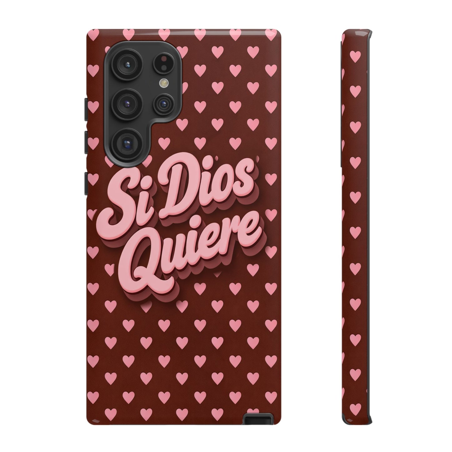 Si Dios Quiere Phone Case Latina Aesthetic Pink Hearts iPhone Samsung