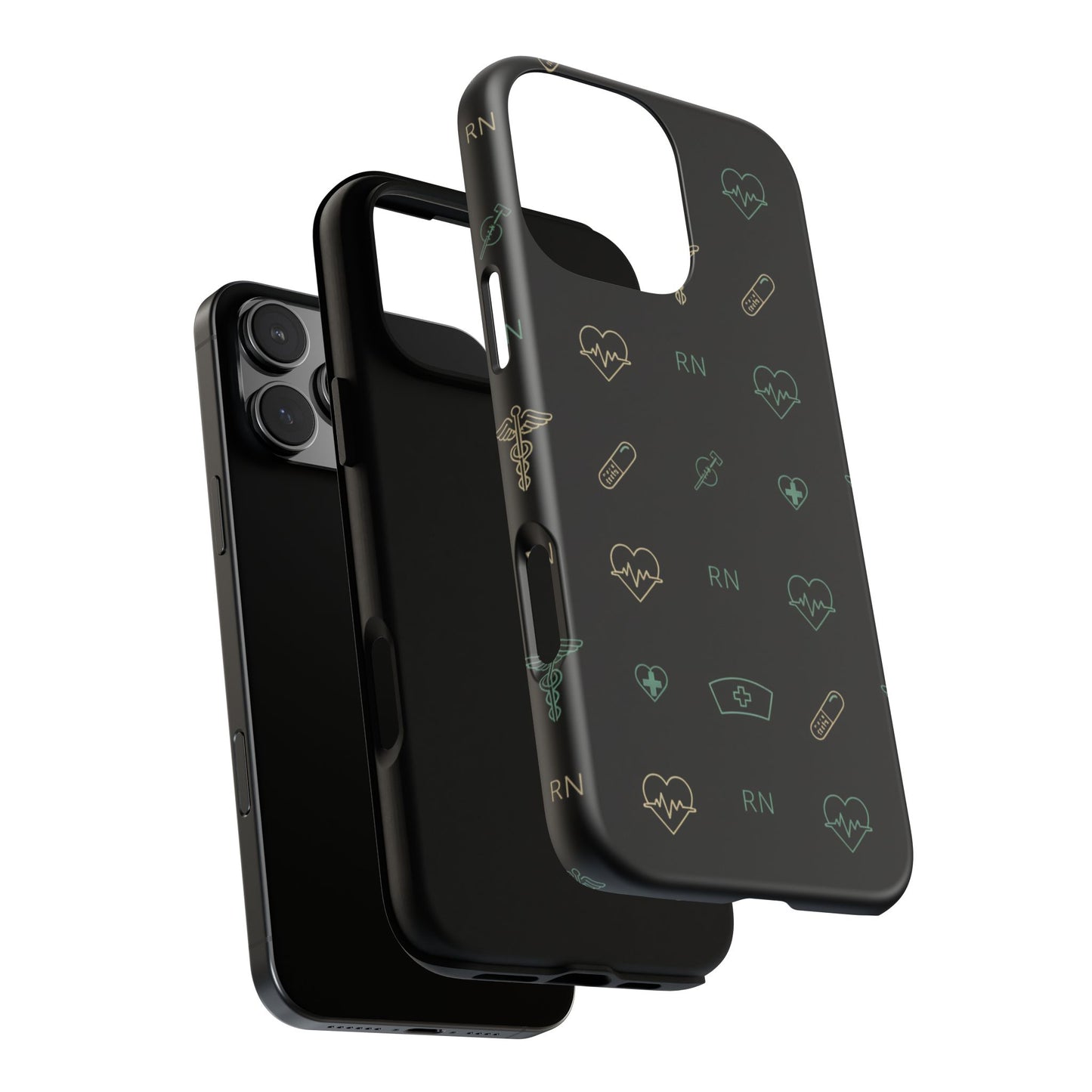RN Nurse Phone Case – Minimal Medical Icon Pattern Healthcare Worker Tough Case