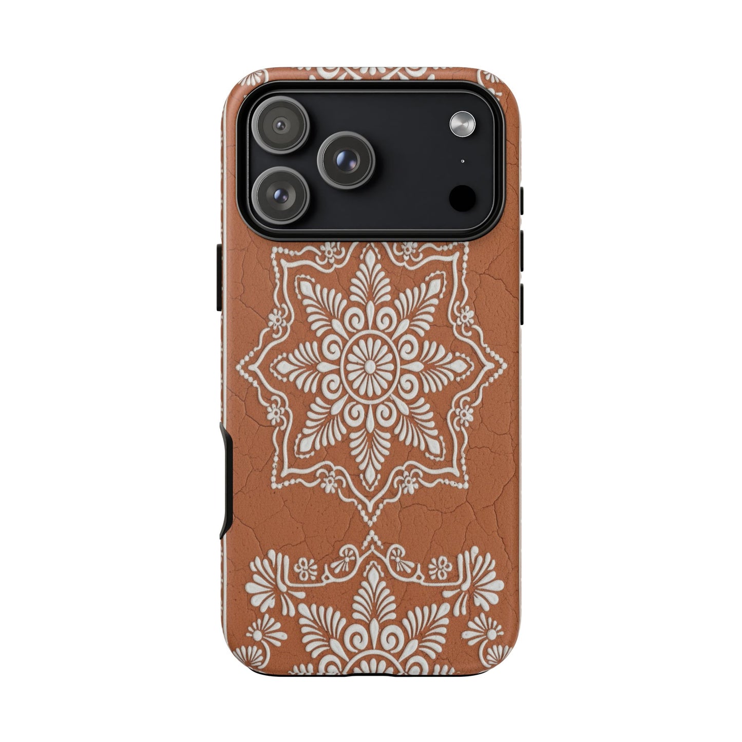 Talavera Terracotta Phone Case | Mexican Floral Pattern iPhone & Samsung Tough Case | Boho Clay Aesthetic Cover